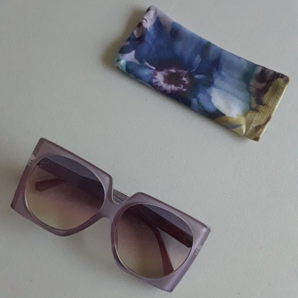 Lilac Mauve Vintage-Inspired, Ombre Lens, Square Frame Sunglasses NWOT - Picture 4 of 5